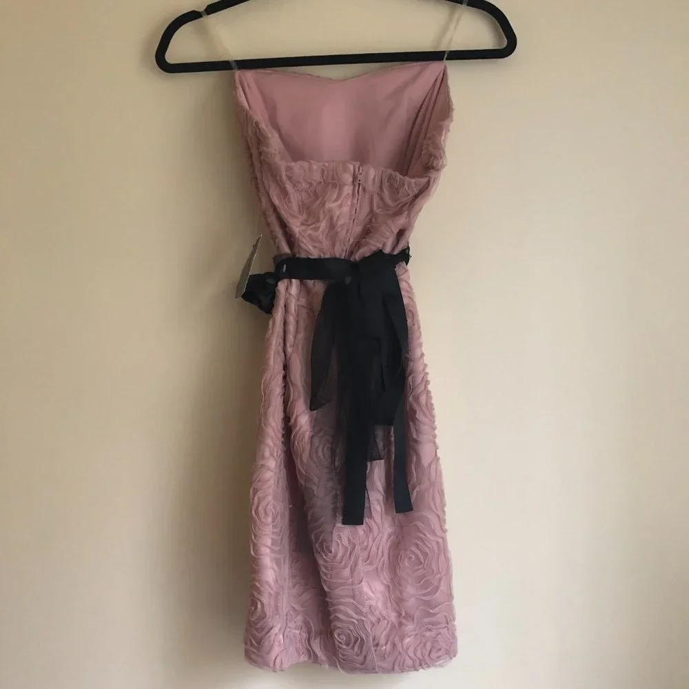 NWT Teeze Me Strapless Rose-Textured Mini Dress in Blush | Size 9 - Picture 5 of 14